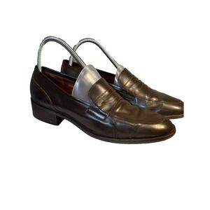 Etienne Aigner Women's Brown Leather Loafers Cory Size 9M Preppy dark academia